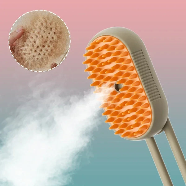 Electric pet steam grooming brush main product view